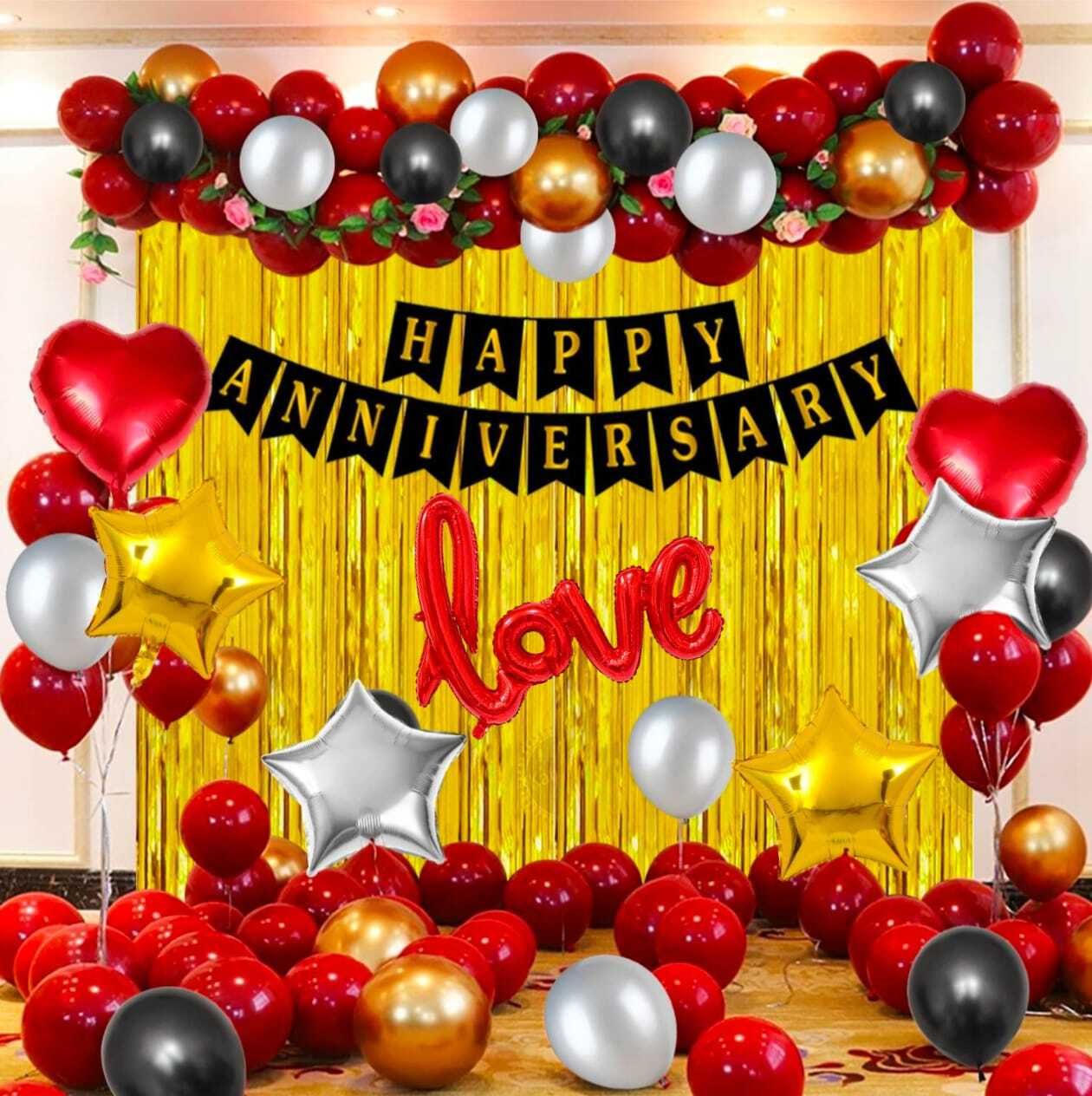 Happy Anniversary Decoration Set Banner Anniversary Decoration for Couple