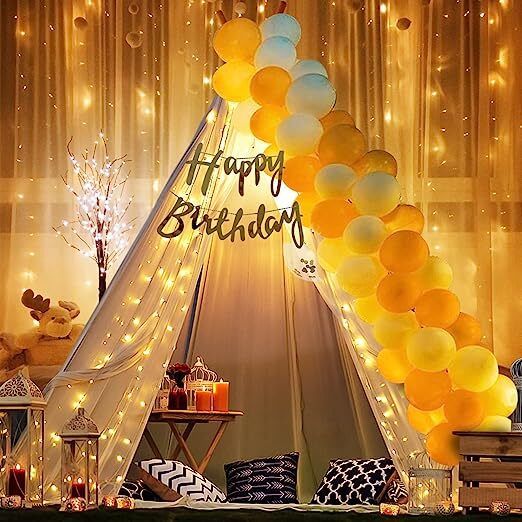 Solid Printed Happy Birthday Decoration kit Combo - 26 Pcs for Birthday Decor Balloon