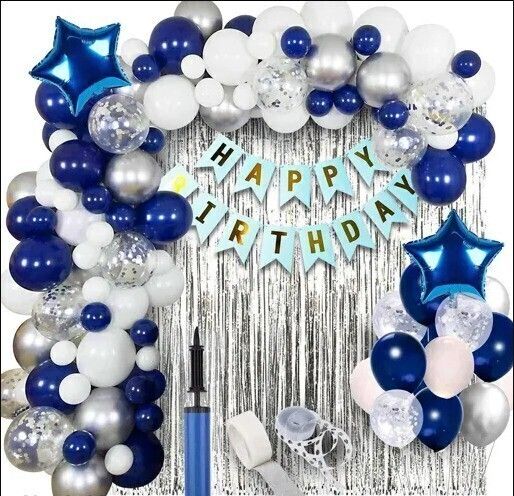 adornio Happy Birthday Decoration Kit Combo BLUE THEME-picture-28
