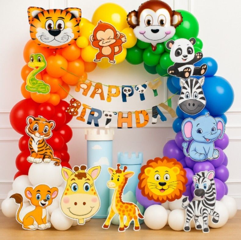 Tittle Jungle Safari Animal Theme birthday decoration kit Animal theme banner-image-46