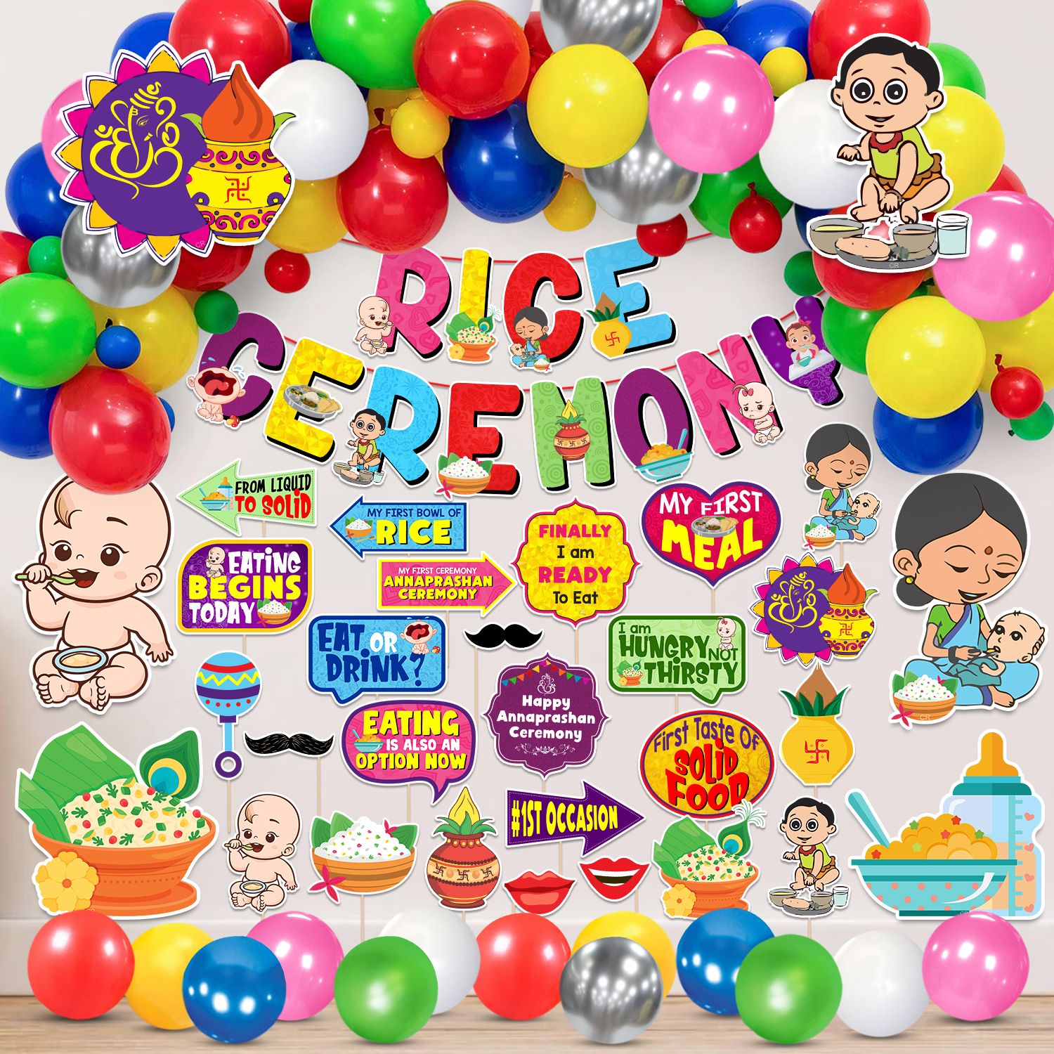 zyozi Annaprashan Decoration Items,Rice Ceremony Decoration Items,Baby Photoshoot Prop-picture-5