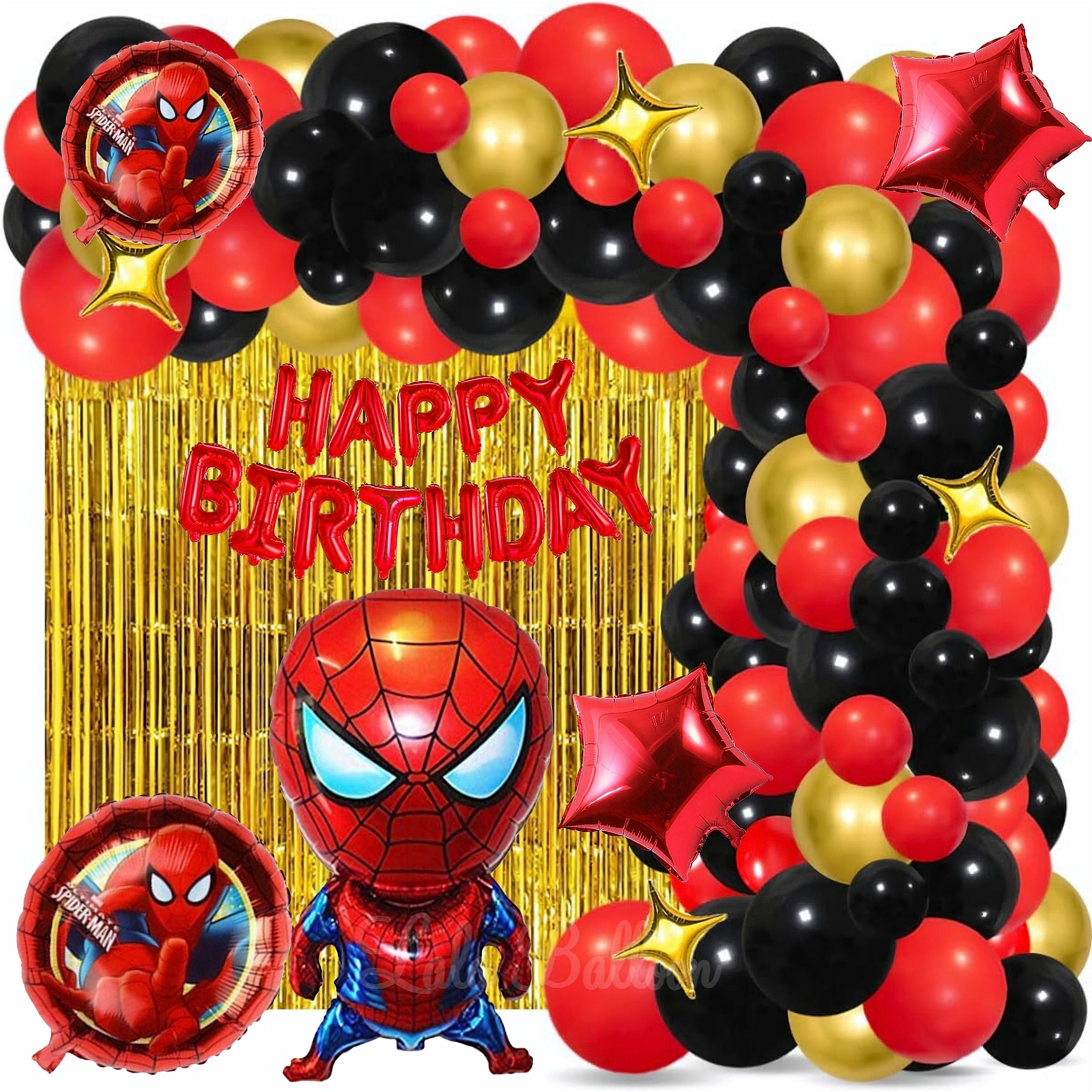 inispire2fashion Solid Adorable Spiderman Theme Birthday Decoration Combo Kit for Kids Balloon-picture-10