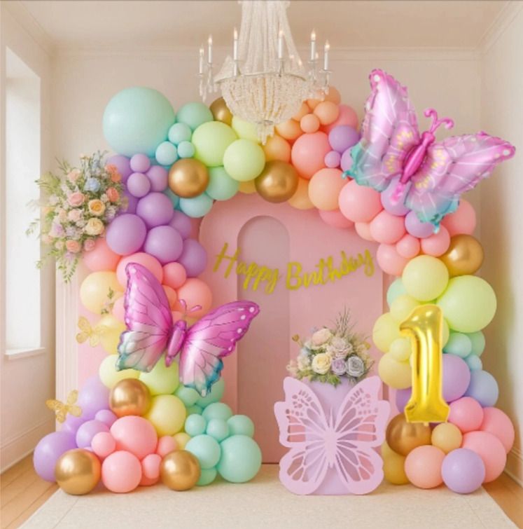 1st Butterfly Theme Birthday Decoration Kit-image-43