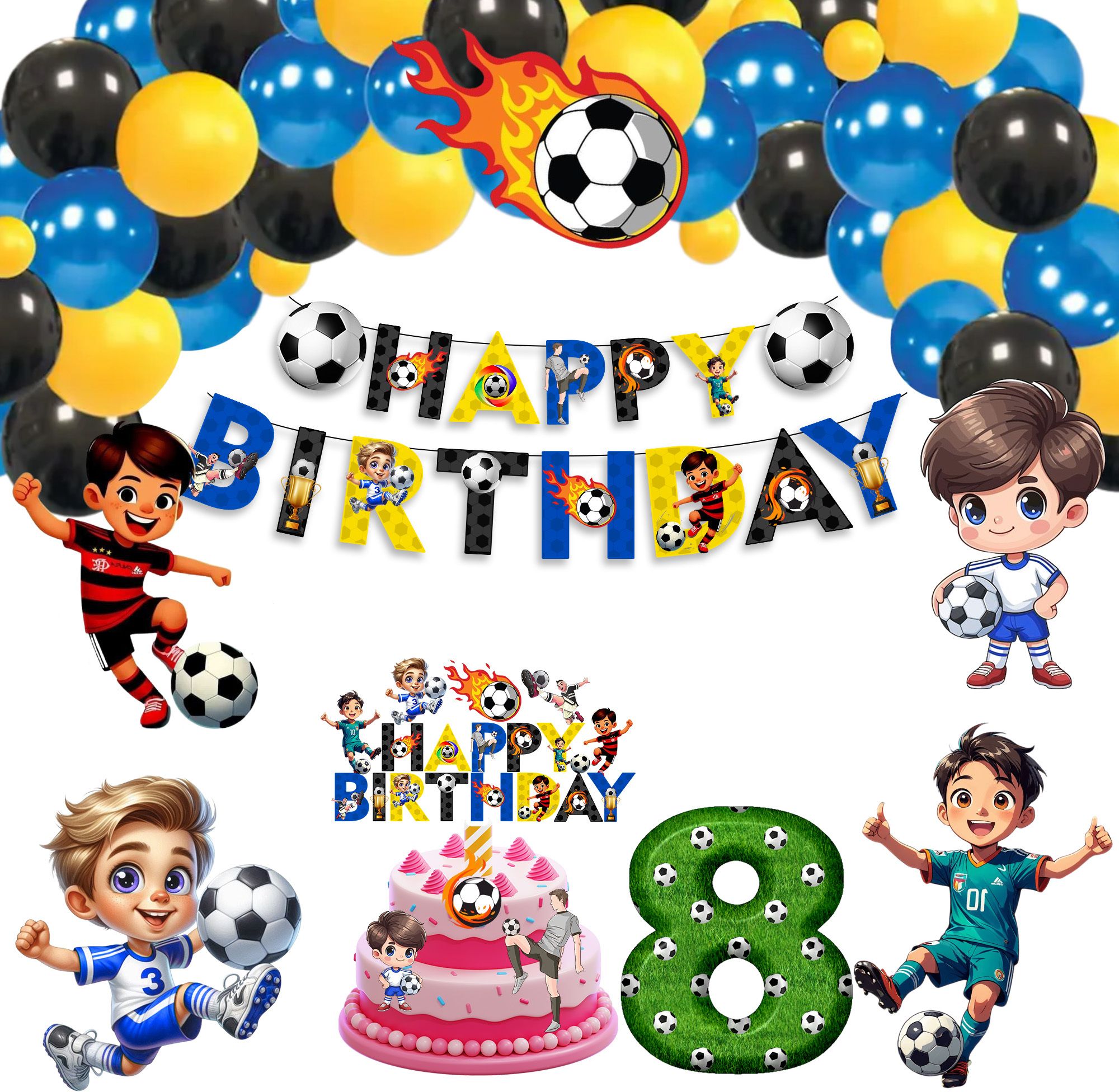 Football Hero Birthday Decor Kit | Kids Cartoon Theme Combo Set-image-7