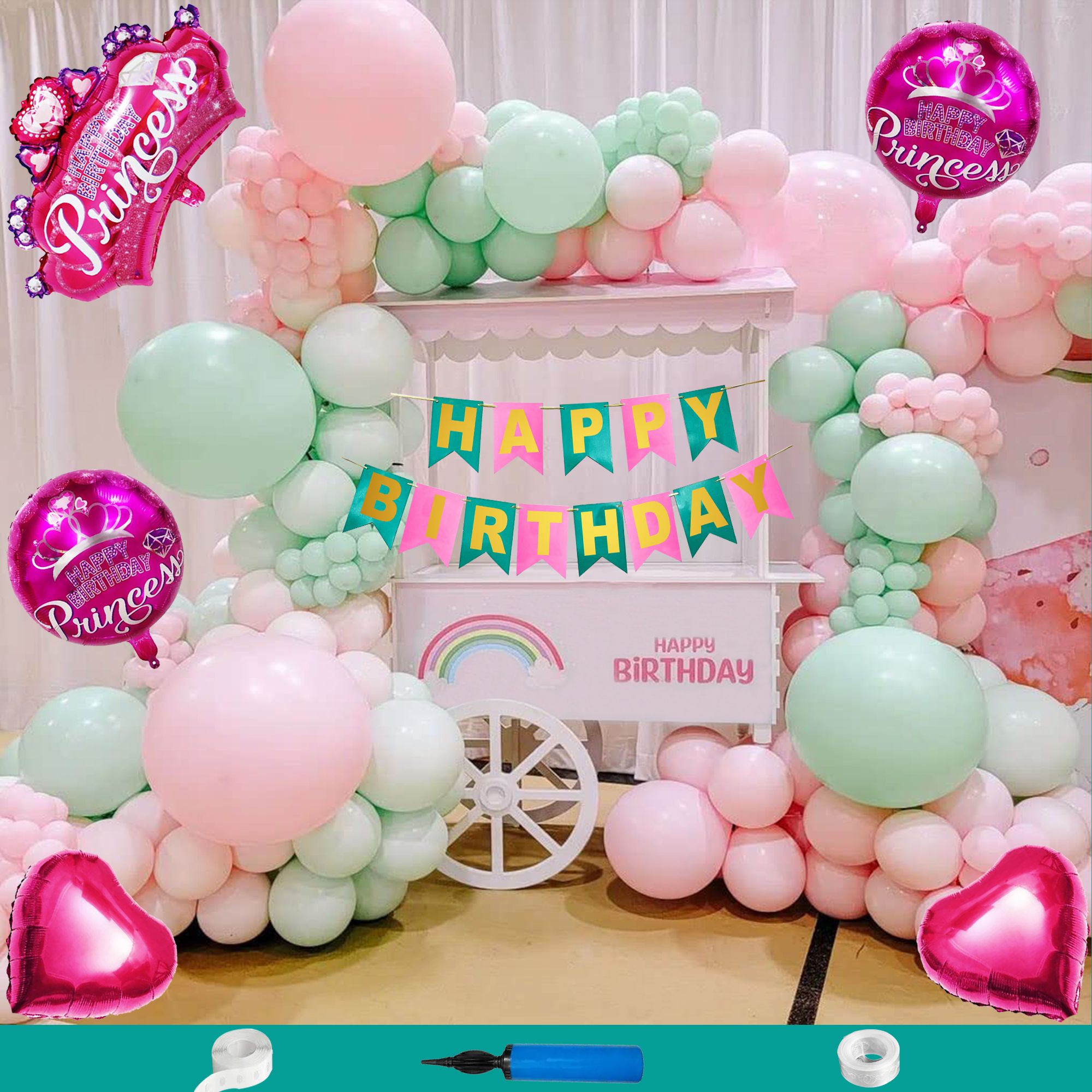 Princess Crown Theme Birthday Decoration Items For Girls Party Decoration Combo-image-40