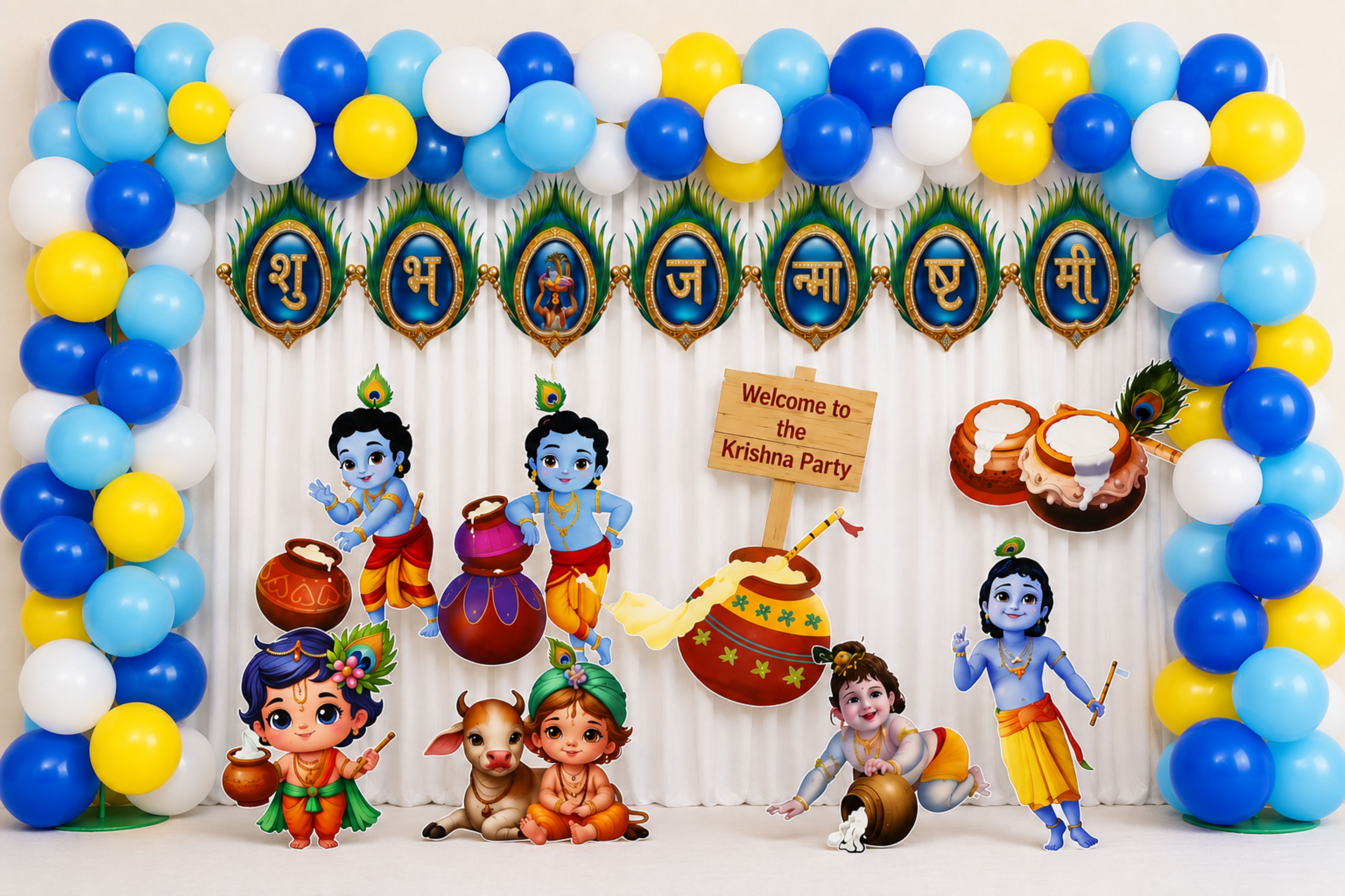 naveen Krishna Janmashtami Decoration Items - Balloons for Janmashtami and Banner-picture-23