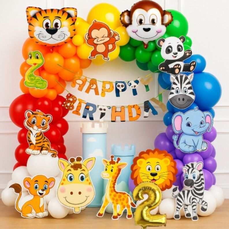 2nd Jungle Safari Animal Theme birthday decoration kit Animal theme banner-image-42