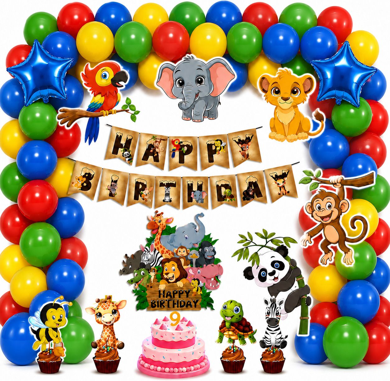 Jungle Safari Birthday Decoration Kit-image-32