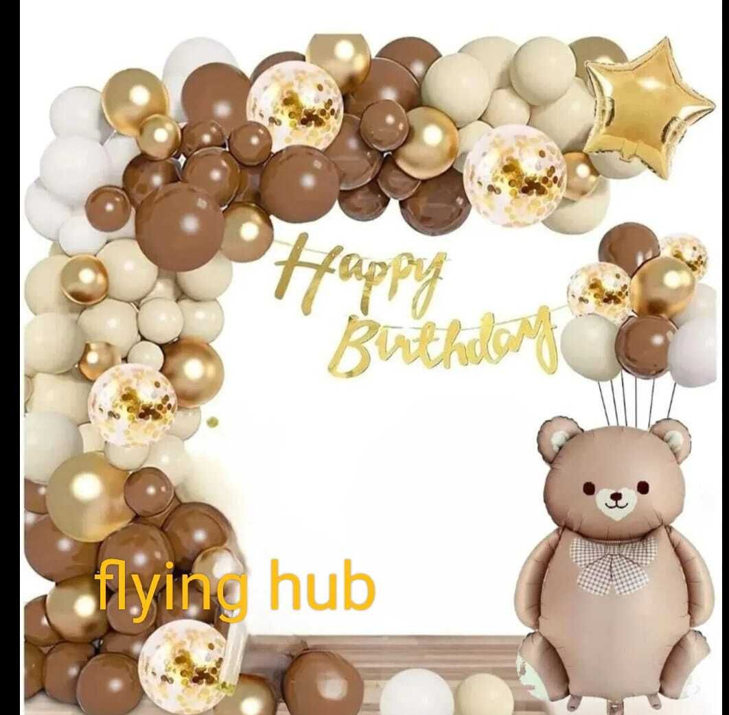Teddy Theme Birthday Decoration Kit with Teddy Foil Balloon-image-5