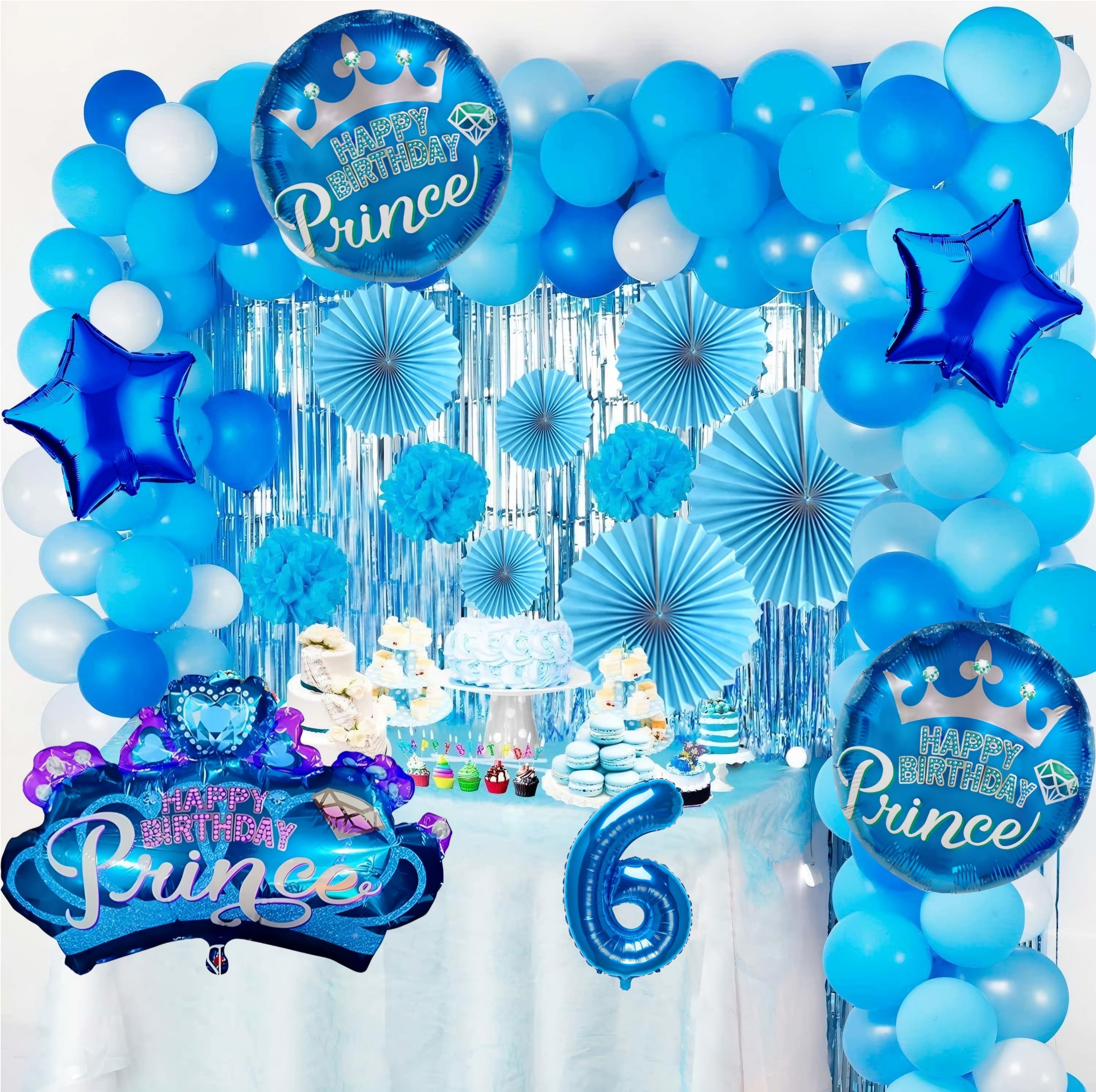 loons peddler 6th Birthday Prince Crown Kit - Blue Theme Boy Party Combo-picture-40