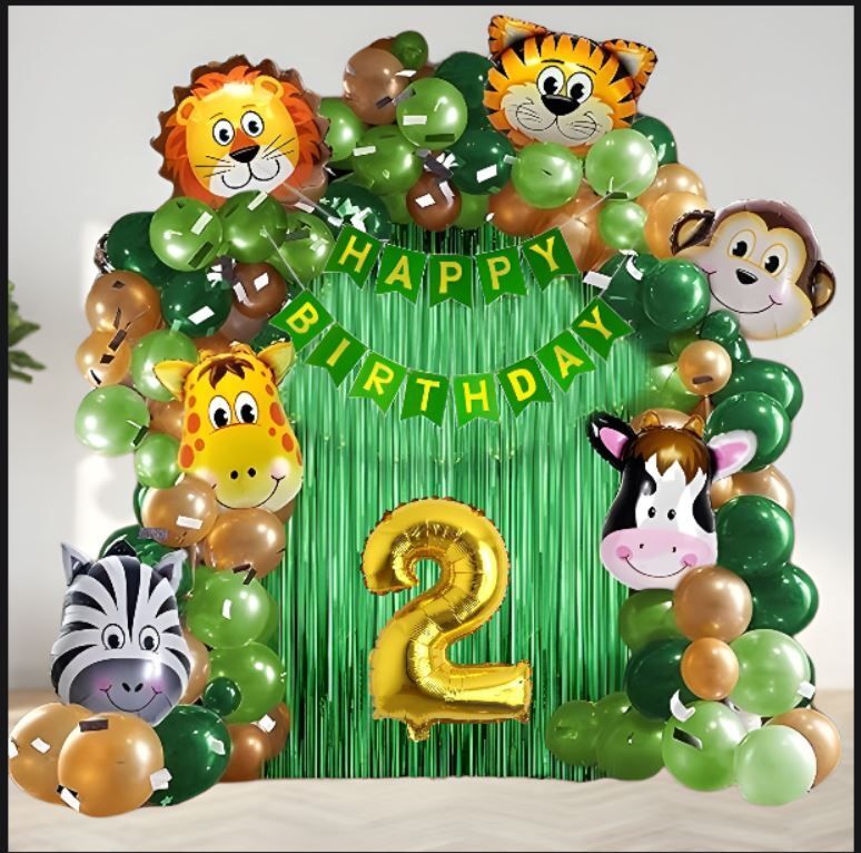 Jungle Theme 2nd Birthday Decorations - 40Pcs-image-36