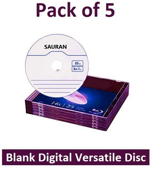 Sauran Blu-ray Rewritable Pack of 5 Blank Digital Versatile Disc DVD 25 GB-image-36