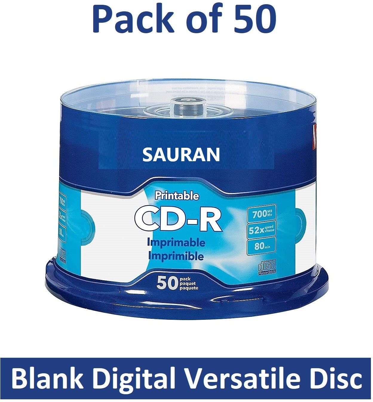 Sauran CD Recordable Pack of 50 Blank Digital Versatile Disc DVD 700 MB-image-15