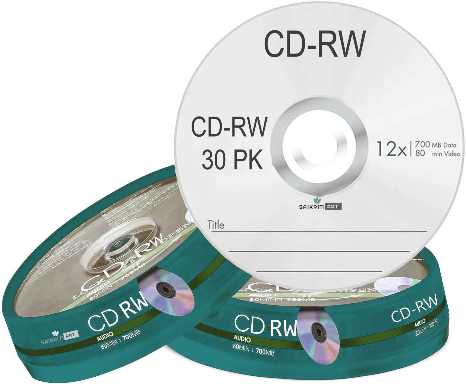 SAIKRITI ART CD Rewritable PACK 0F 20 SPINDLE CAKE BOX 700 MB
