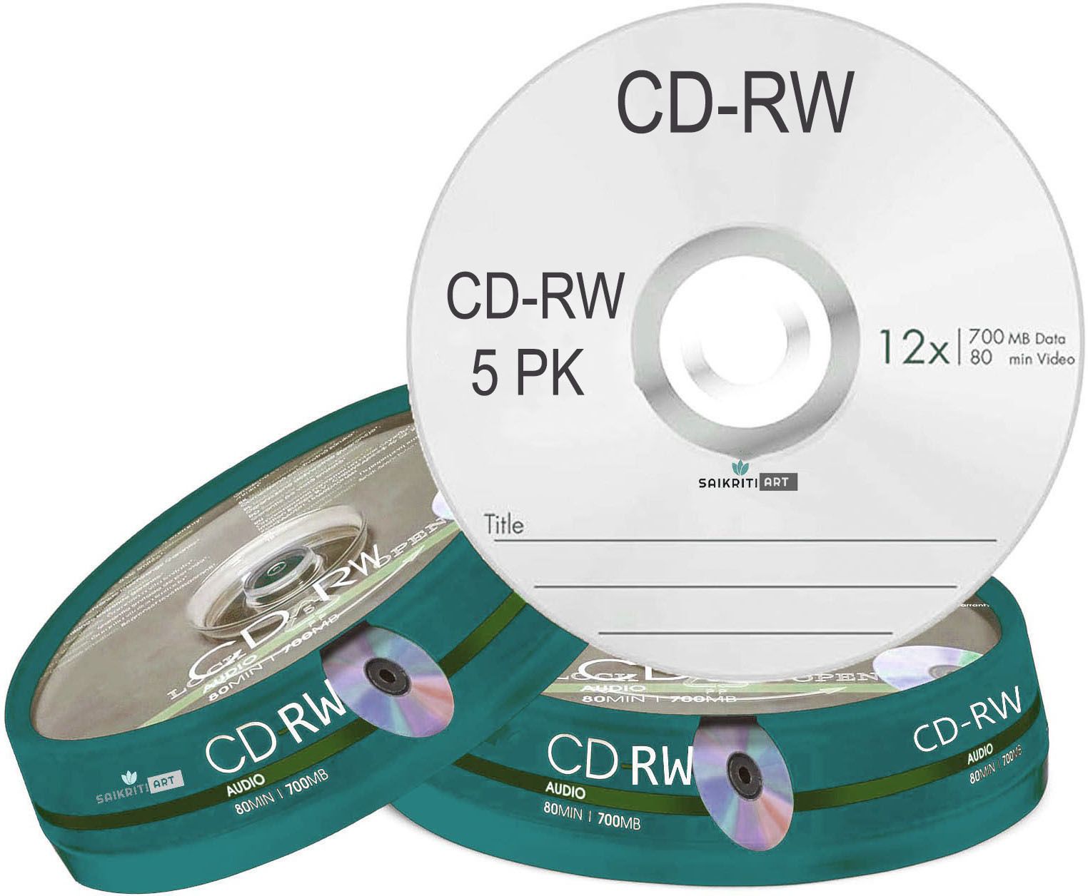 SAIKRITI ART CD Rewritable SPINDLE CAKE BOX PACK 0F 5 700 MB