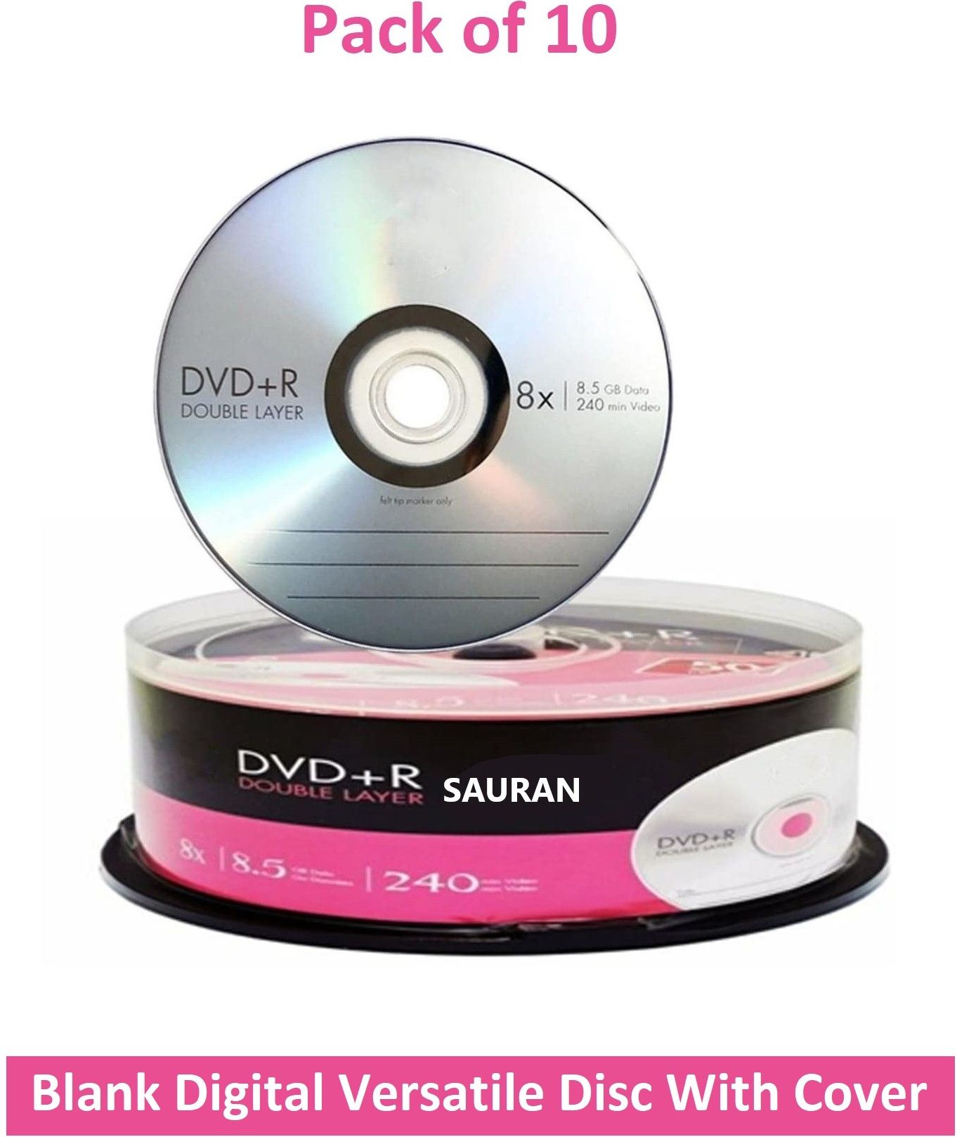Sauran DVD Recordable Pack of 10 Blank Digital Versatile Disc DVD 8.5 GB