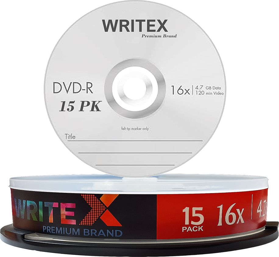 Writex DVD Recordable SPINDLE CAKE BOX PACK 0F 15 4.7 GB-image-38
