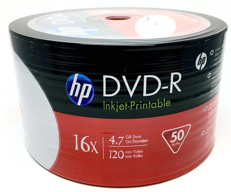 HP DVD Recordable DVD-R InkJet Printable Blank DVD Shrink Wrap, 16x Speed, White Surface, 4.7 GB-image-33