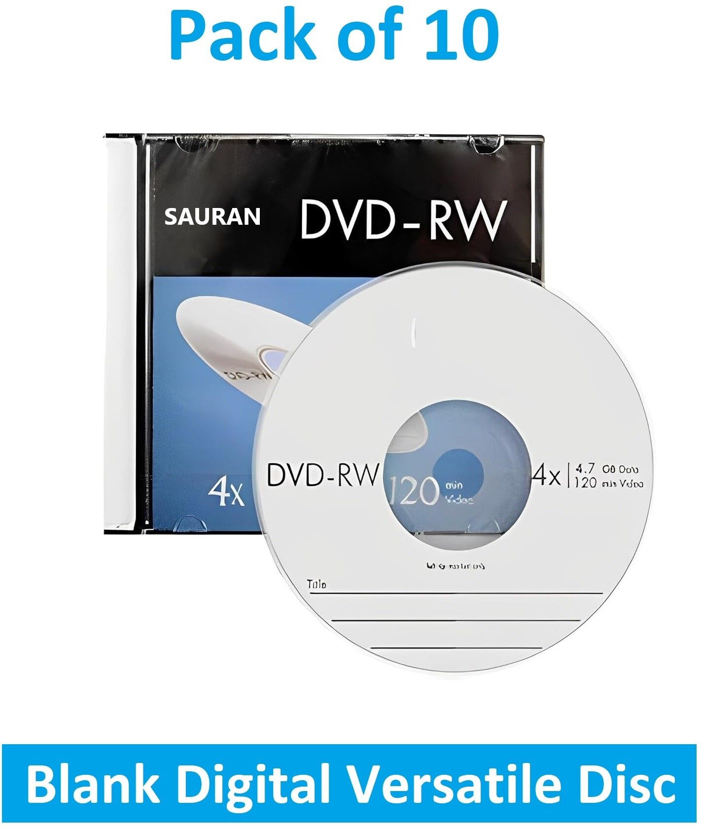 Sauran DVD Rewritable Pack of 10 Blank Digital Versatile Disc DVD 4.7 GB-image-10