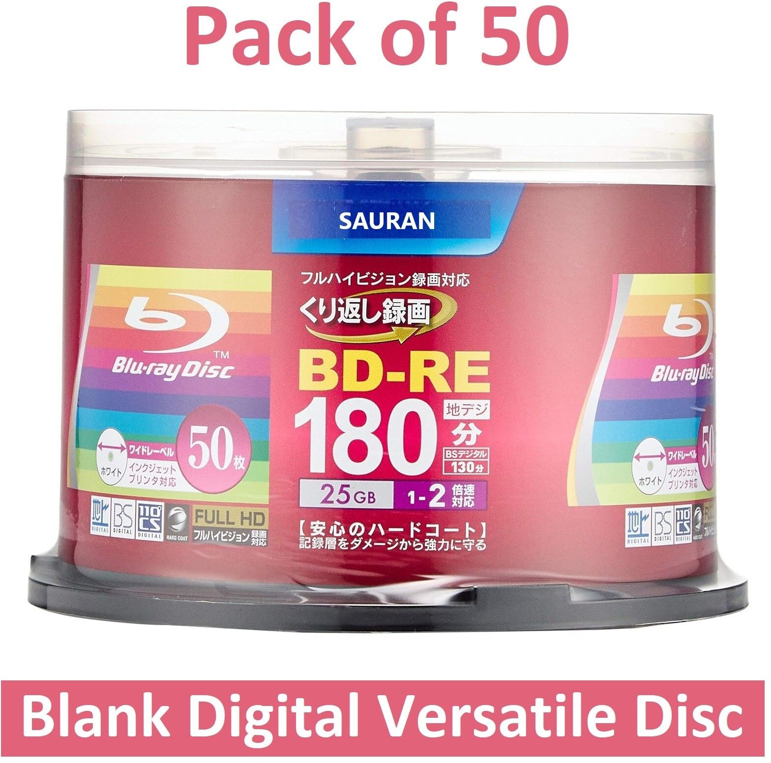 Sauran DVD Rewritable Pack of 50 Blank Digital Versatile Disc DVD 25 GB-image-35