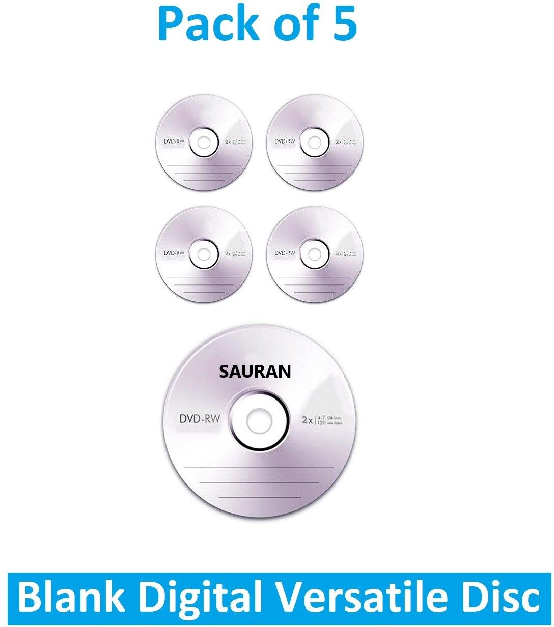 Sauran DVD Rewritable Pack of 5 Blank Digital Versatile Disc Ultra Clear DVD 4.7 GB-image-20