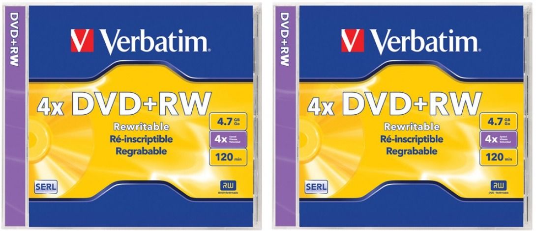 Verbatim DVD Rewritable JEWEL CASE PACK of (2) 4.7 GB