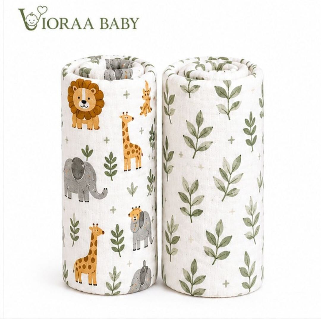 Printed Crib Swaddling Baby Blanket for All Season-image-8