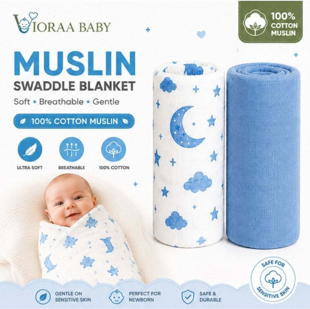vioraa baby Printed Crib Swaddling Baby Blanket for All Season-picture-35
