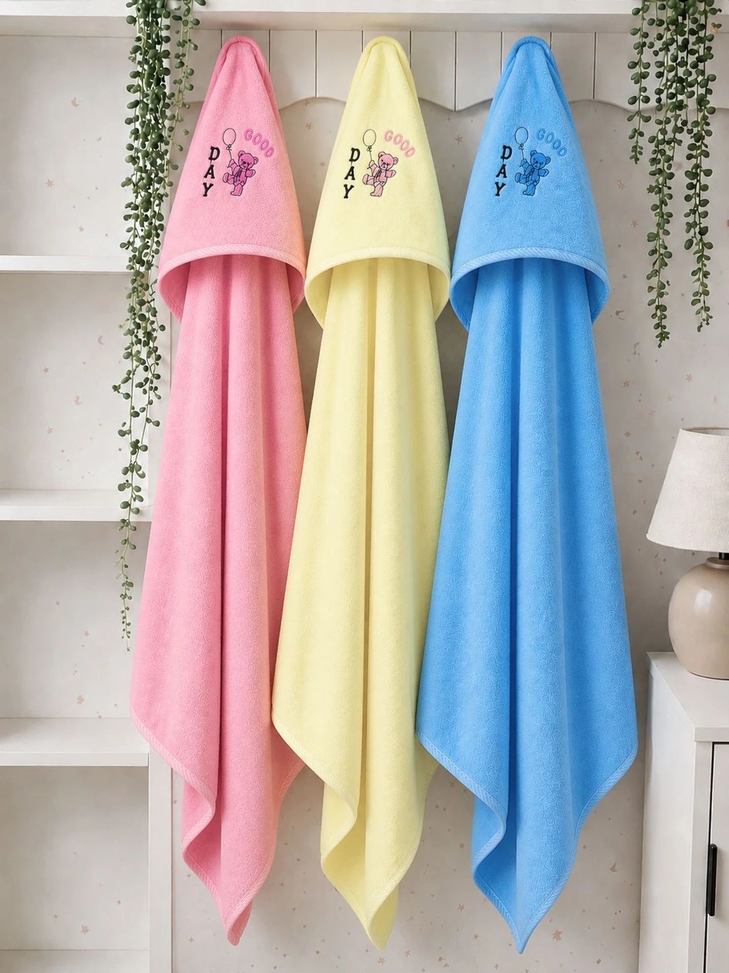 brandonn Embroidered Crib Hooded Baby Blanket for All Season-picture-1