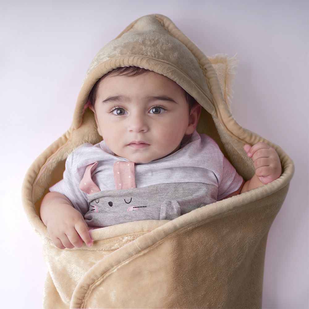 Solid Single Hooded Baby Blanket forAC Room-image-30