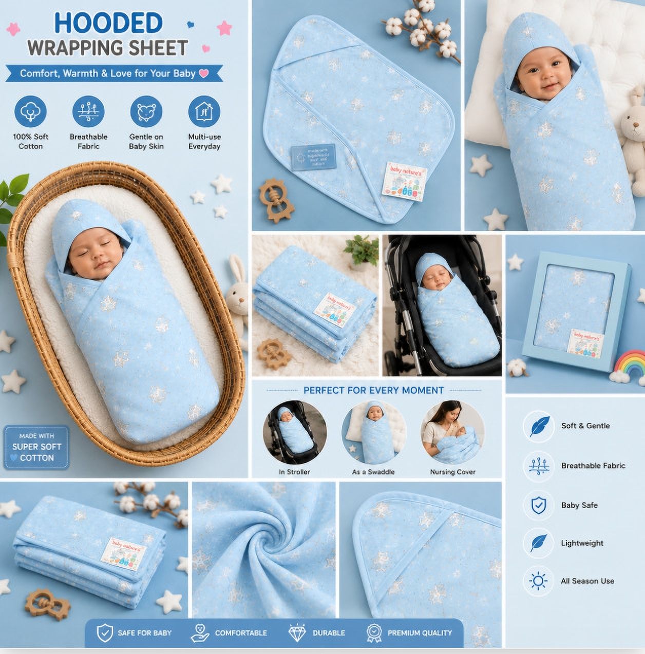 aggarwal online sales Printed Crib Baby Sleep Sack for All Season-picture-37