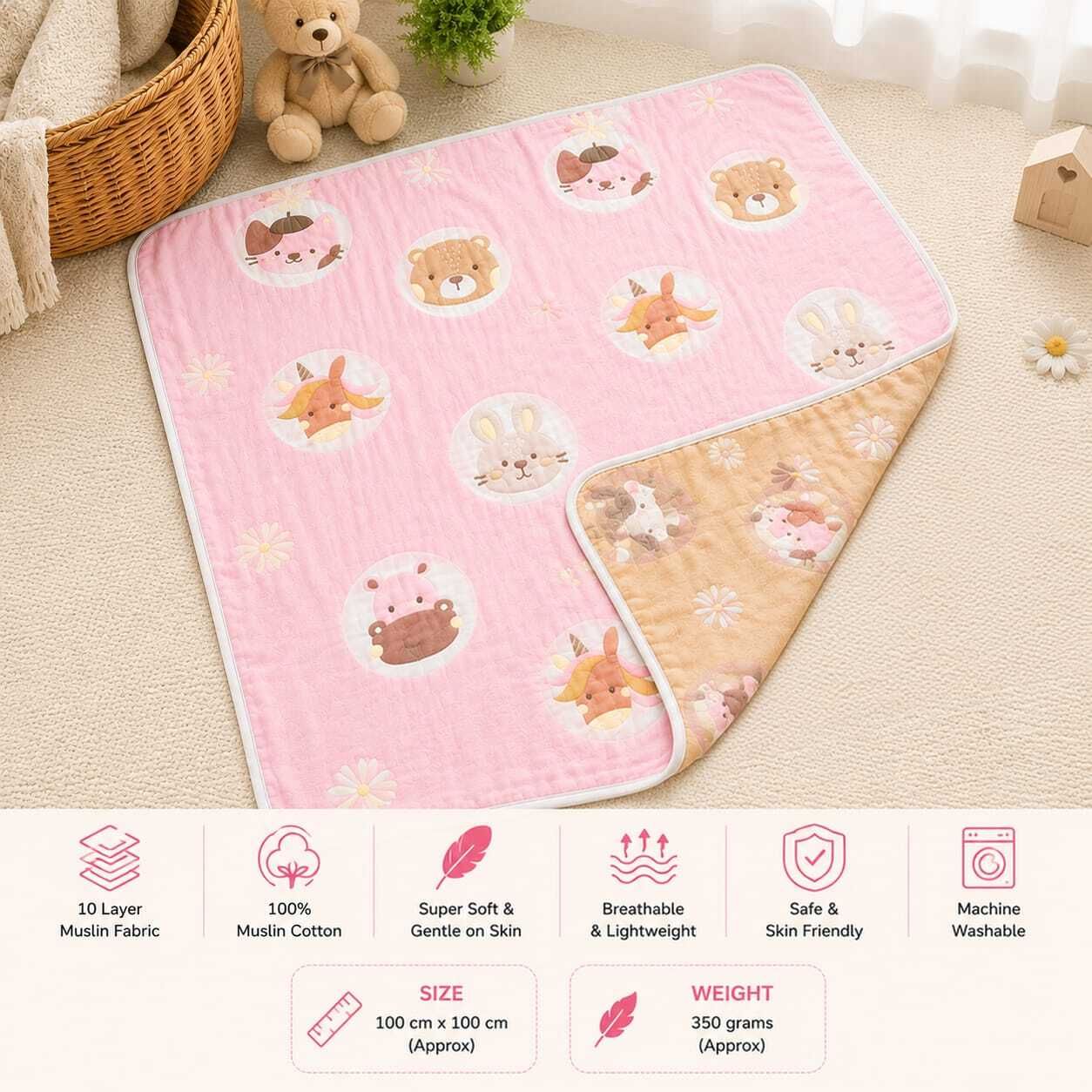 baby holic Self Design Crib AC Blanket for Heavy Winter-picture-31