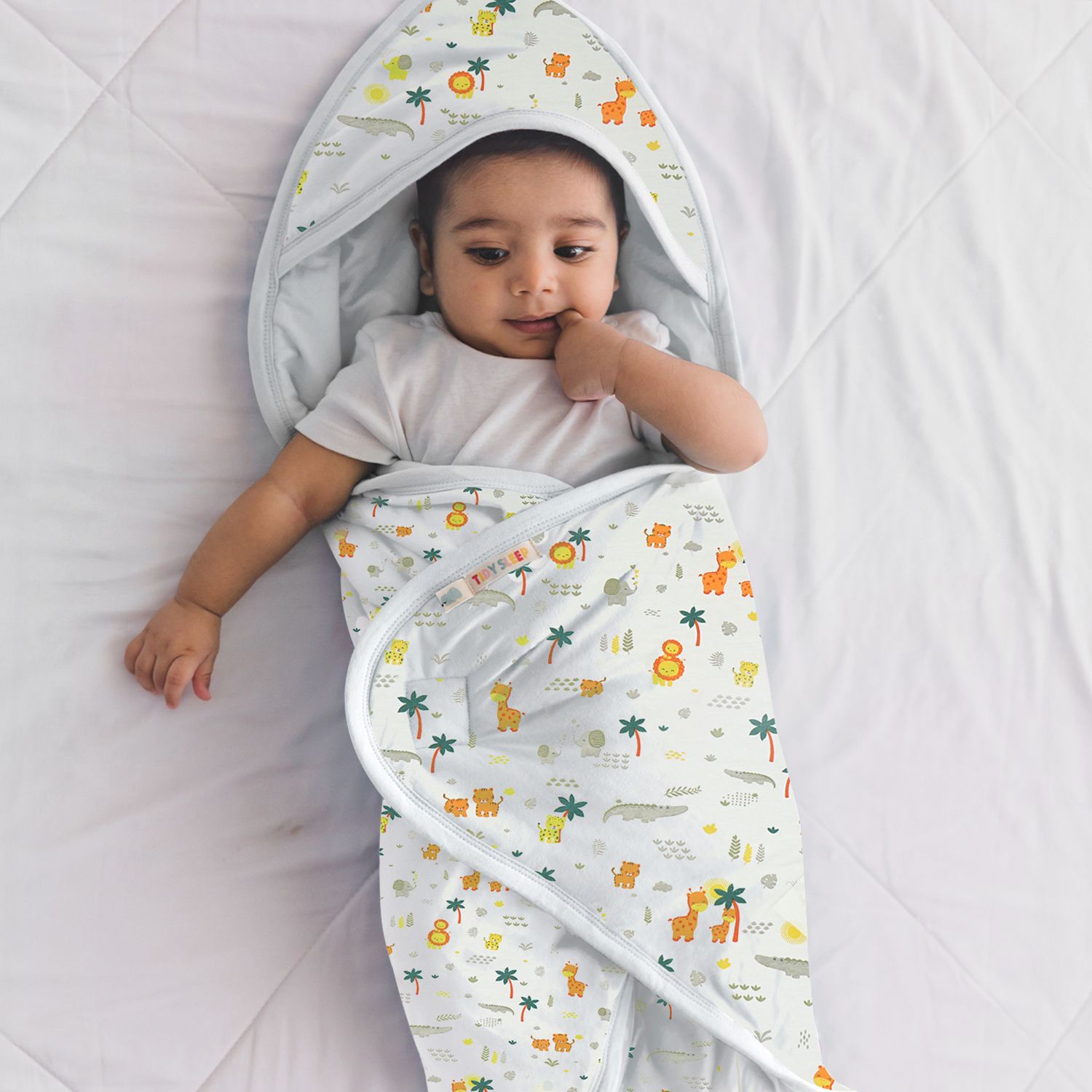 tidy sleep Floral Single Hooded Baby Blanket for AC Room-picture-43