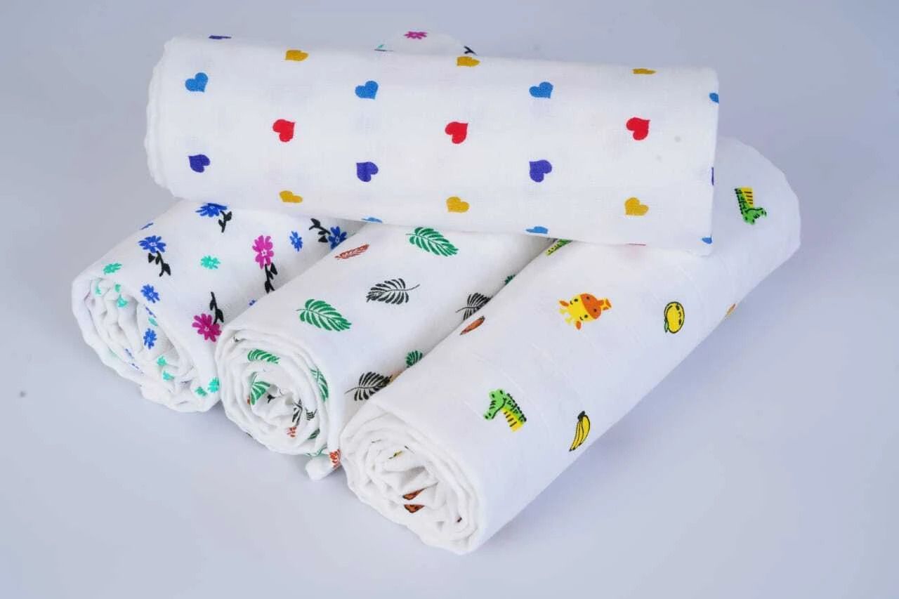 Animal, Floral, Printed, Cartoon Single Swaddling Baby Blanket for AC Room