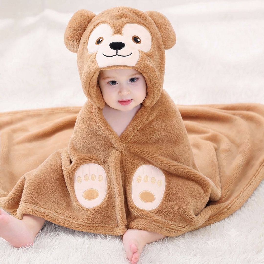 tinitot Animal Crib, Single Hooded Baby Blanket for AC Room-picture-29