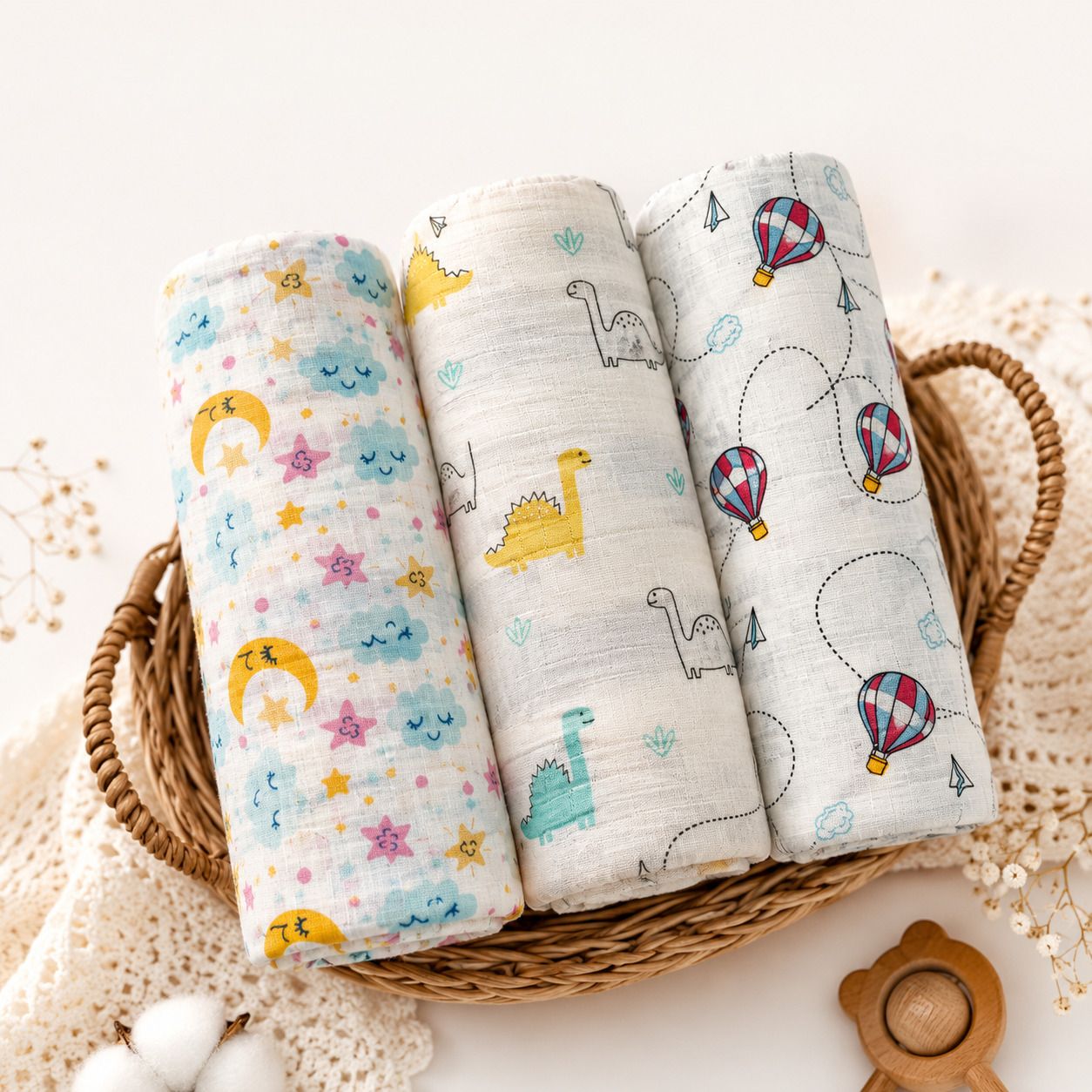 gigglygo Printed Crib Swaddling Baby Blanket for All Season-picture-21