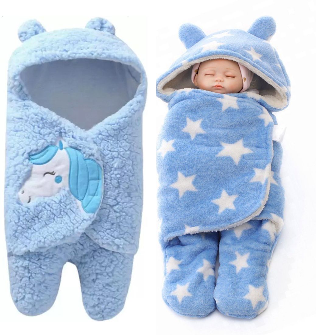 Embroidered Single Hooded Baby Blanket for AC Room-image-15