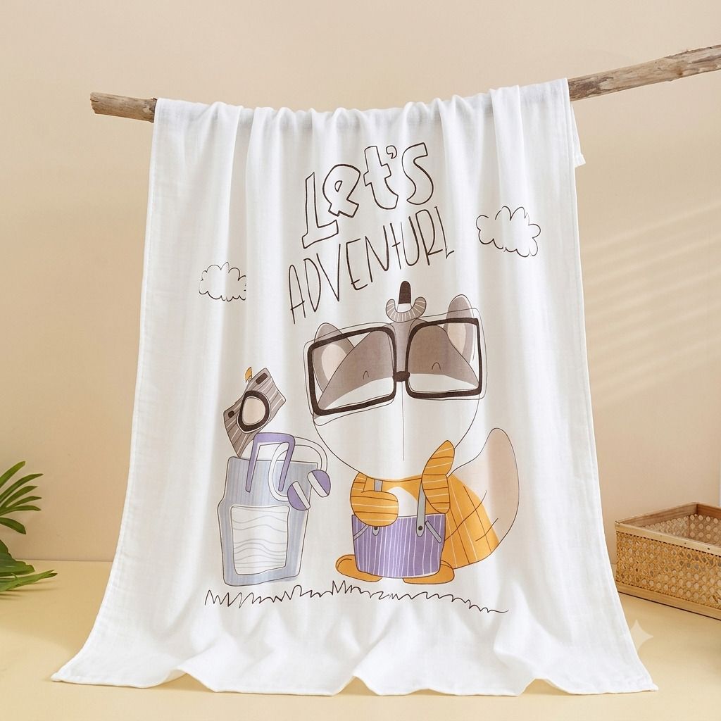 butterthief Cartoon Crib Crib Baby Blanket for All Season-picture-12