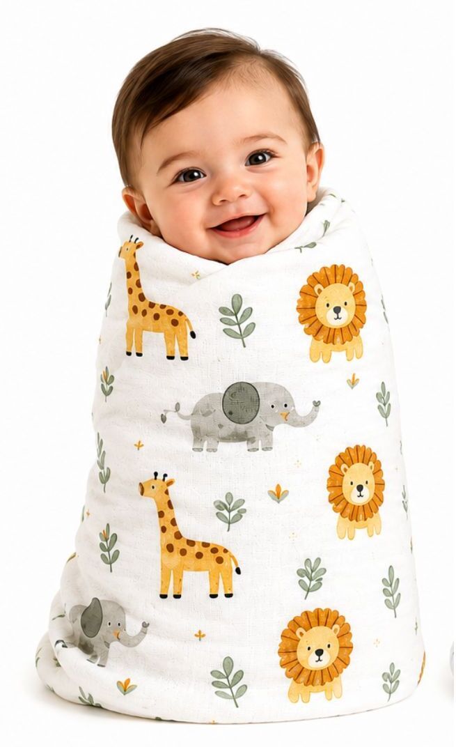 vioraa baby Printed Crib Swaddling Baby Blanket for All Season-picture-38