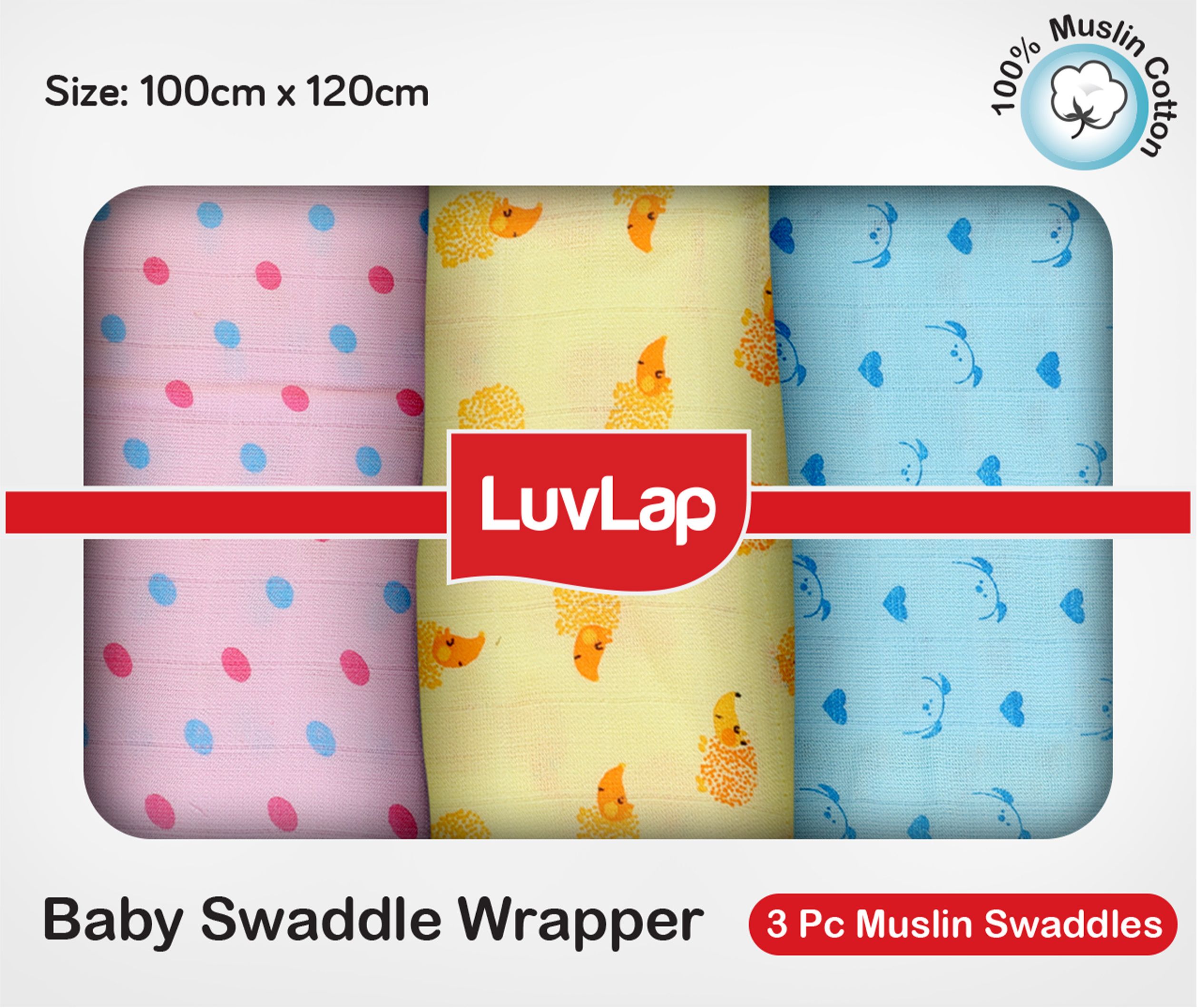 luvlap Printed Single Swaddling Baby Blanket forAC Room-picture-39