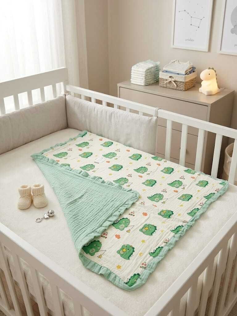 baby holic Printed Crib Swaddling Baby Blanket for All Season-picture-12