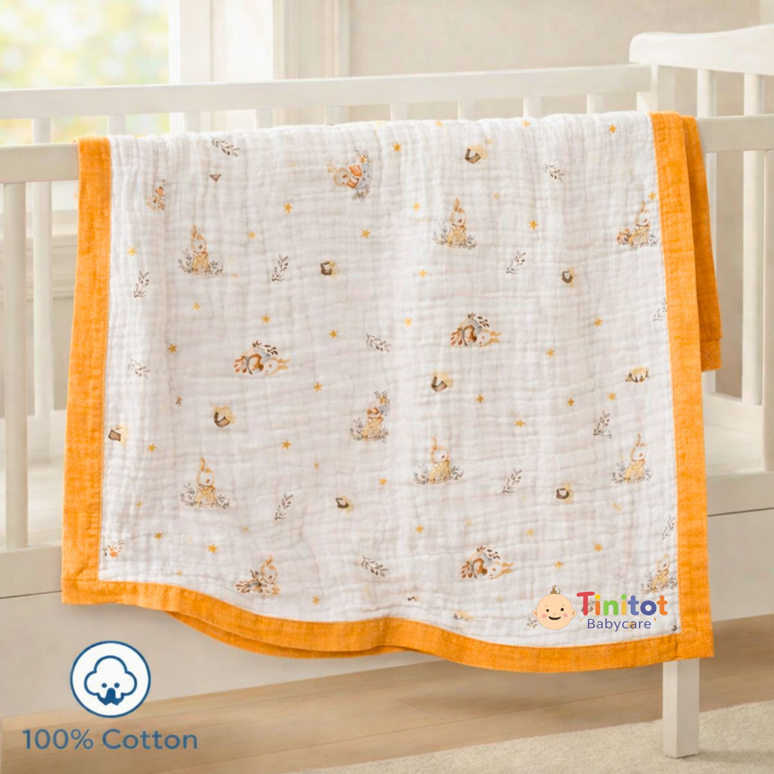 Printed Crib Swaddling Baby Blanket for AC Room-image-47