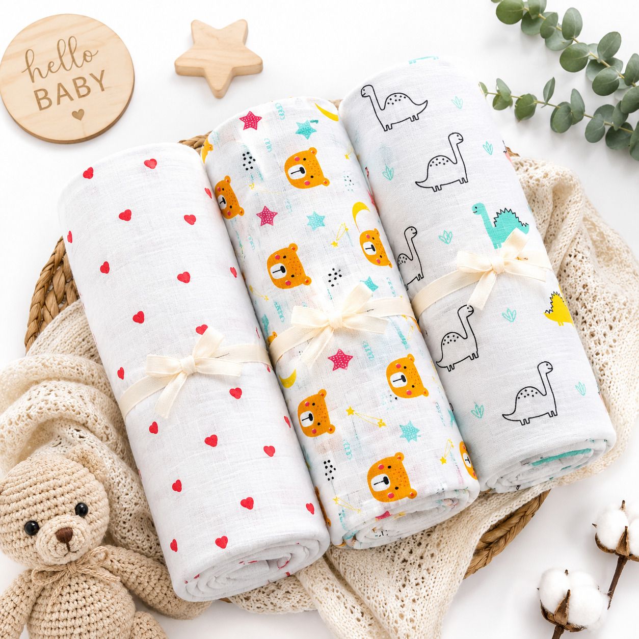 gigglygo Printed Crib Swaddling Baby Blanket for All Season-picture-32
