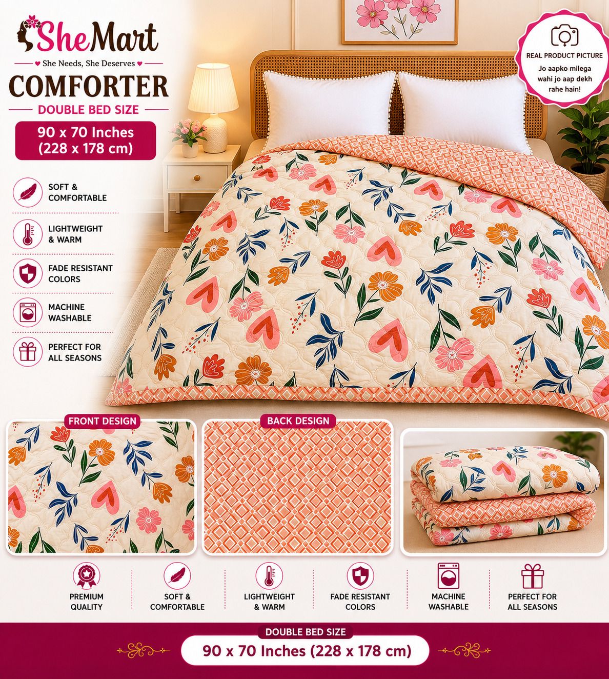 tulip Abstract Double AC Blanket for All Season-picture-1