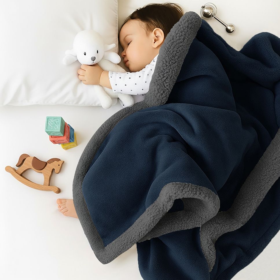 Solid Crib Crib Baby Blanket for All Season-image-10