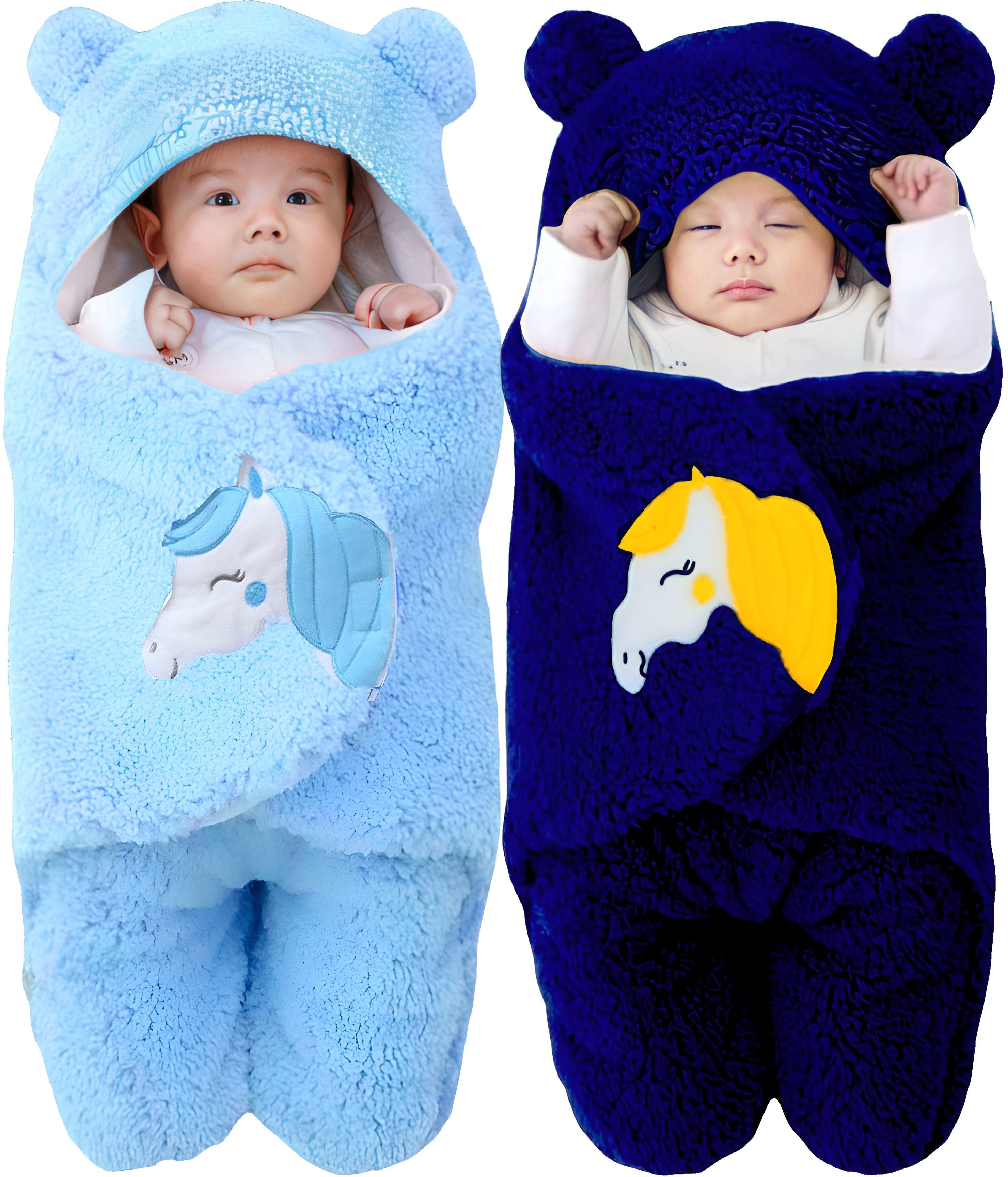 Embroidered Single Hooded Baby Blanket forAC Room-image-18