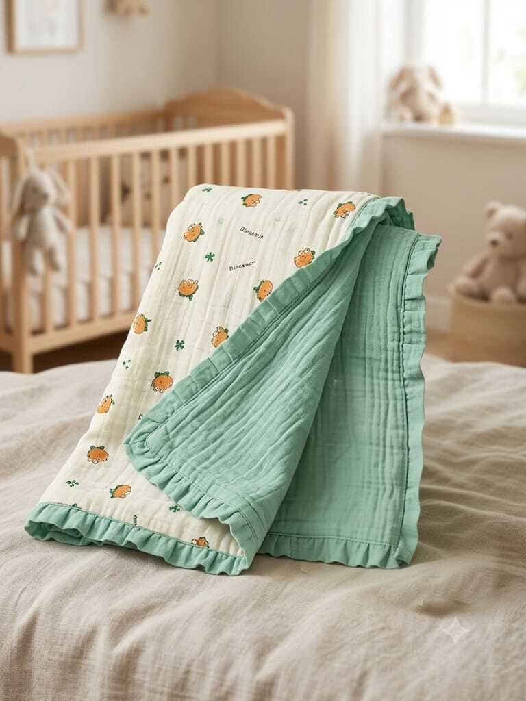 baby holic Printed Crib Swaddling Baby Blanket for All Season-picture-11