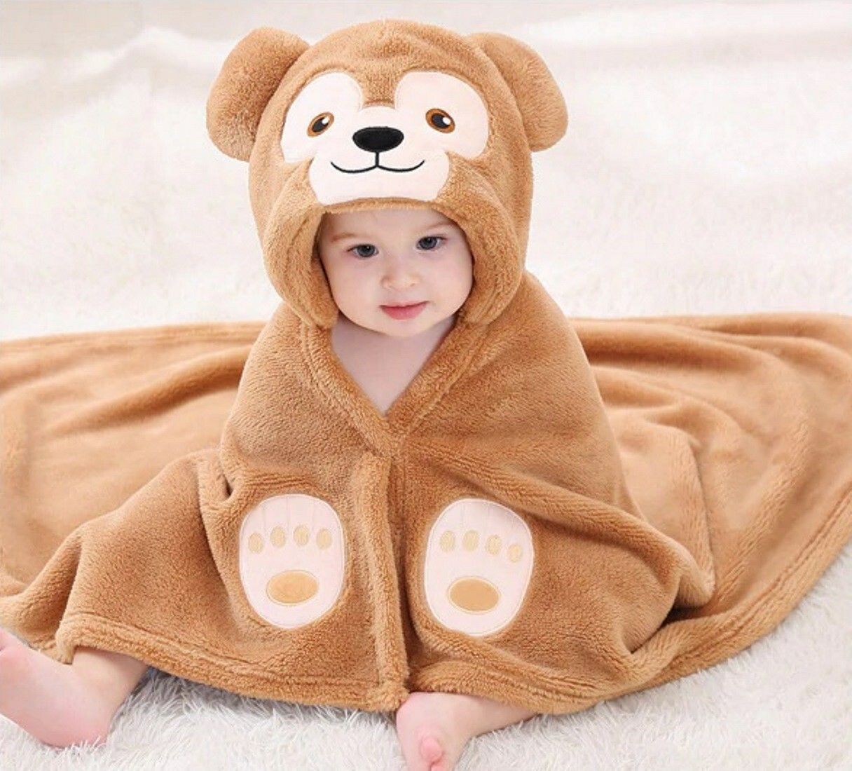 Embroidered, Cartoon, Animal Crib Hooded Baby Blanket for Mild Winter-image-22