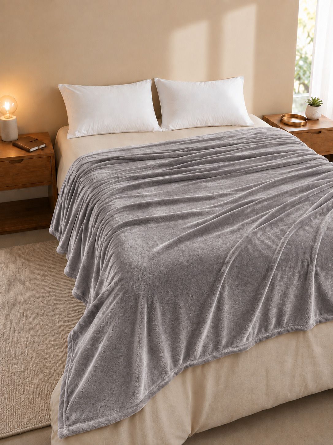 Solid Double Fleece Blanket for All Season-image-47