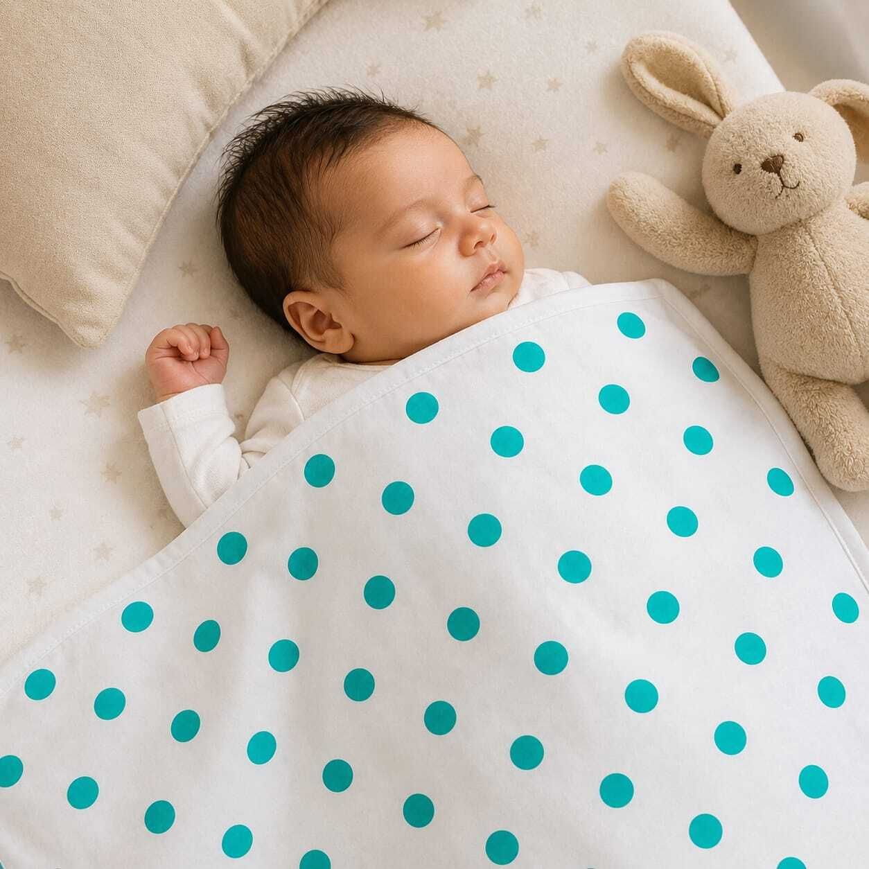 waterberry Polka Crib Swaddling Baby Blanket for All Season-picture-26